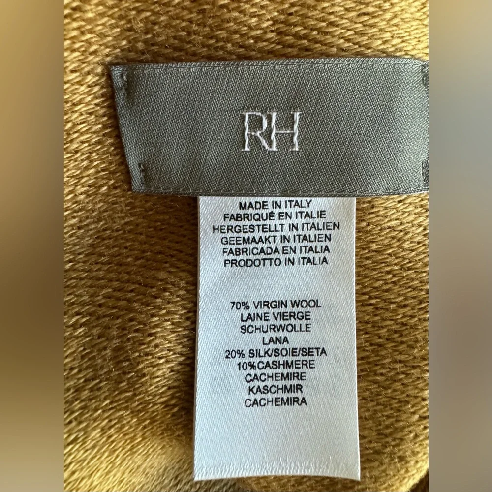 RH SIENA Luxurious 70%Lambswool & 20%Cashmere Throw-in BURNT-CARAMEL,96“x 71“NEW